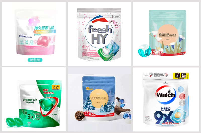 RL-GD8-200R/250R/300D洗衣凝珠全自动包装机样品